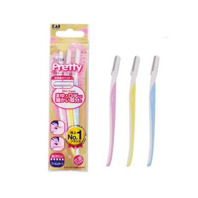 Dao Cạo Lông Mày Cán Dài Lưỡi Thép Không Gỉ Kai Pretty 00188
