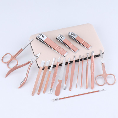Dụng cụ kềm cắt móng 16 món đa năng inox tiện dụng có túi đựng sang trọng xinh xắn dễ dàng mang theo