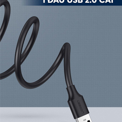 Ugreen UG10315US103TK 1.5M màu Đen Cáp tín hiệu nối dài USB 2.0 lõi thuần đồng - HÀNG CHÍNH HÃNG