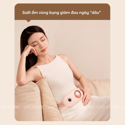 Đai Chườm Nóng Massage Bụng KAW 6 Chế Độ Màn LED Thông Minh, Giảm Đau Bụng Kinh Nhanh Chóng, Làm Ấm Vùng Bụng Vùng Lưng