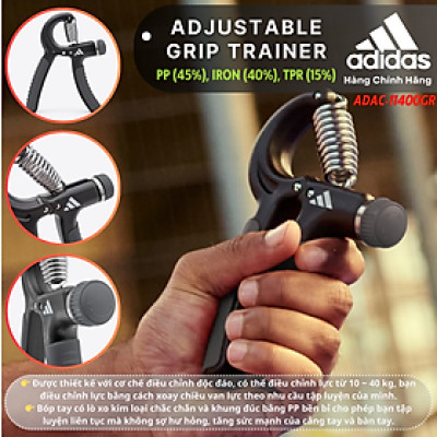 Bóp Tay Chỉnh Lực [10Kg - 40Kg] Chính Hãng ADIDAS ADAC-11400GR Adjustable Grip Trainer (1 Cái)
