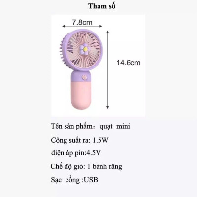Mùa Hè Quạt Nhỏ Cầm Tay Di Động Quạt Mini Sạc Tích Điện Với Quạt Làm Mát Gió - Giao Màu Ngẫu Nhiên