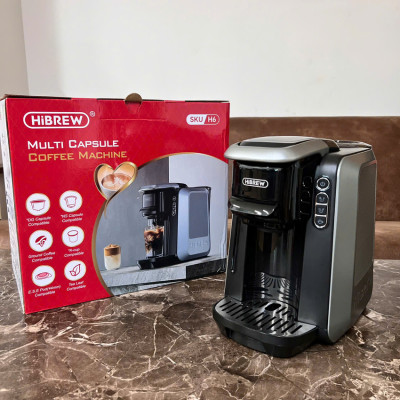 Máy pha cà phê 4 trong 1, Espresso, Viên Nén Nespresso, Nescafe Dolce, Kcup Thương hiệu Mỹ cao cấp HiBREW - H6 - HÀNG CHÍNH HÃNG