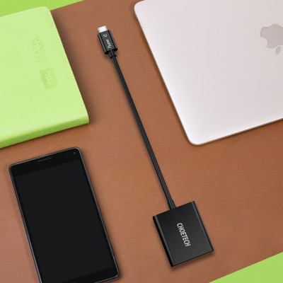 Hub dây cáp chuyển đổi Type-C thành cổng VGA Full HD chuẩn 1080P hiệu CHOETECH V01 dành cho Macbook / Smartphone / Máy tính bảng - Hàng chính hãng