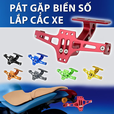 Pát Gập Biển Số Nhôm Hợp Kim Siêu Đẹp, Chống Rung, Hàng Dày Lắp Cho Các Loại Xe Máy