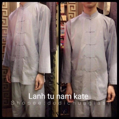 ĐỒ LAM ĐI CHÙA Lãnh Tựu Cổ Tàu Dài Tay Không Thêu