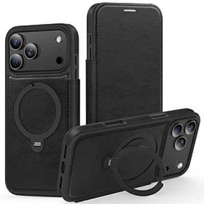 Bao da dạng ví 17 pro max có ngăn đựng thẻ nghe nhạc chống sốc tất cả trong 1 đẹp bền sang - hàng nhập