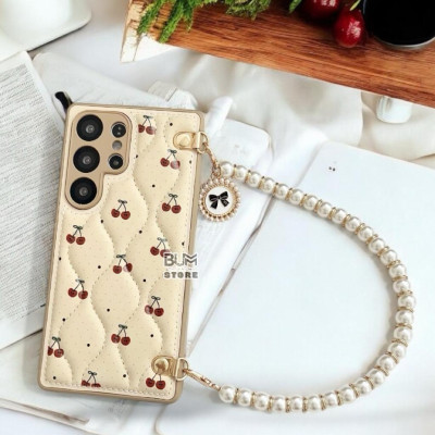 Ốp Lưng TPU Chỉ Nổi Họa Tiết Quả Cherry Cho Samsung S25 Ultra / S25 PLus / S24 PLus / S24 Ultra / S23 Ultra