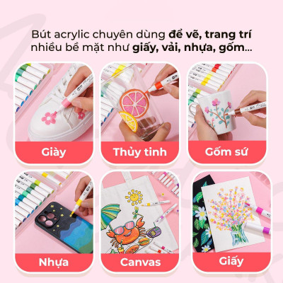 Hộp 36 Bút Lông Màu Acrylic Markers 1 Đầu - Colokit ACM-C005
