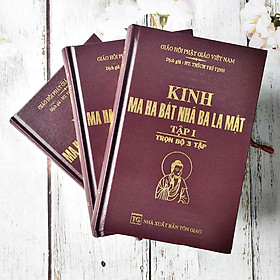 Kinh Ma Ha Bát Nhã Ba La Mật (Bộ 3 quyển, bìa da, gáy tròn)