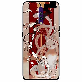 Ốp lưng in cho Oppo K3 Mẫu Mèo Cành Hoa Đào