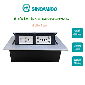Ổ cắm âm bàn Sinoamigo Tích hợp 3 ổ điện 3 chấu, 1 ổ mạng Lan, Phù hợp lắp âm bàn làm việc, bàn văn phòng, phòng họp - Hàng chính hãng