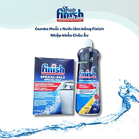Combo muối rửa bát Finish 1,2kg+Nước làm bóng finish 800ml dùng cho Máy Rửa Bát
