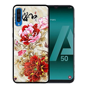 Ốp lưng in cho Samsung Galaxy A7 2018 mẫu Mẫu Đơn Đỏ Hồng - Hàng chính hãng