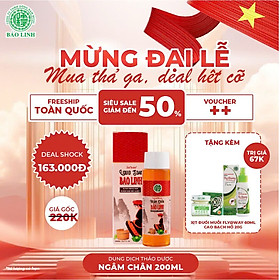 Nước Ngâm Chân Thảo Dược  Bảo Linh 200ml, Chiết xuất thảo dược, dùng siêu tiết kiệm, Dưỡng da chân, Khử mùi hôi chân, Lưu thông khí huyết