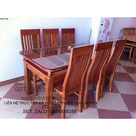 Bộ bàn ghế phòng ăn gỗ xoan đào