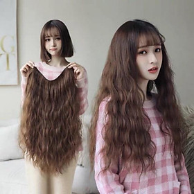 Tóc giả kẹp phím 6 kẹp xù mì- hình thật