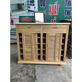 Tủ Đựng Giày Dép Thông Minh Cửa Lùa 4 Cánh Gỗ Thông 100% ( Ngang 1m2 )