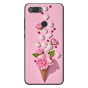 Ốp lưng in cho Xiaomi Mi 8 Lite mẫu Kem Hoa Hồng - Hàng chính hãng