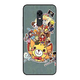 Ốp Lưng in cho Xiaomi Redmi 5 Plus Mẫu Hải Tặc Mũ Rơm Nền Xanh - Hàng Chính Hãng