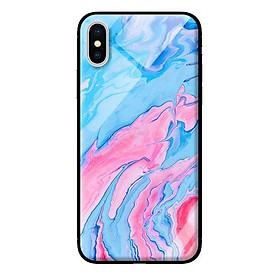 Ốp kính cường lực cho iPhone XS MAX Đá Xanh Hồng - Hàng chính hãng