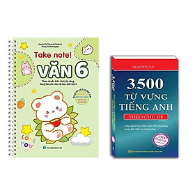 Sách - Take Note - Văn 6 - Có Lò Xo +  3500 Từ Vựng Tiếng Anh Theo Chủ Đề - Trắng Đen - Minh Thắng