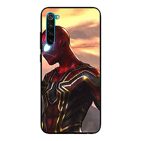 Ốp Lưng in cho Xiaomi Redmi Note 8 Mẫu Người Nhện Nền Đỏ - Hàng Chính Hãng