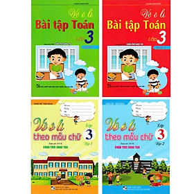 Sách - Vở Ô Li Bài Tập Toán Lớp 3 + Vở Ô Li Theo Mẫu Chữ Lớp 3 - Bám Sát Sgk Chân Trời Sáng Tạo - Bộ 4 Cuốn - Hồng Ân