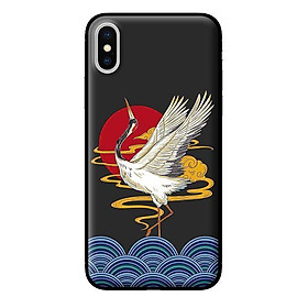 Ốp in cho iPhone XS MAX Hạc Bay Nền Đen - Hàng chính hãng