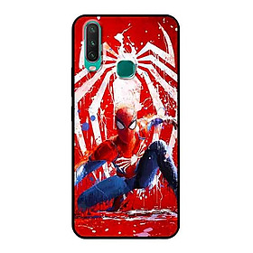 Ốp Lưng in cho Vivo Y12 Mẫu Người Nhện Nền Neon - Hàng Chính Hãng