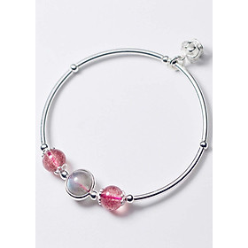 Vòng tay bạc đá thiên nhiên phối charm vương miệng - Ngọc Quý Gemstones