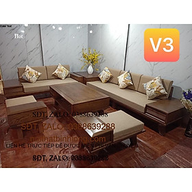 Bàn ghế sô fa chân vát gỗ sồi nga