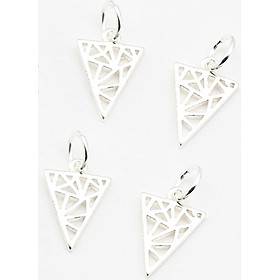 Combo 4 cái charm bạc hình tam giác họa tiết hoa văn treo - Ngọc Quý Gemstones