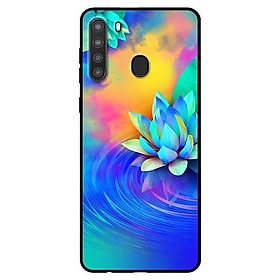 Ốp lưng dành cho Samsung Galaxy A21 mẫu Sen Xanh Vàng