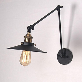 Đèn tường - đèn gắn tường chao sắt thân gấp TU206 kèm bóng LED edision ST64