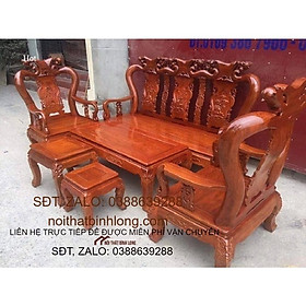 bộ bàn ghế quốc đào tay 10 gỗ xà cừ đỏ