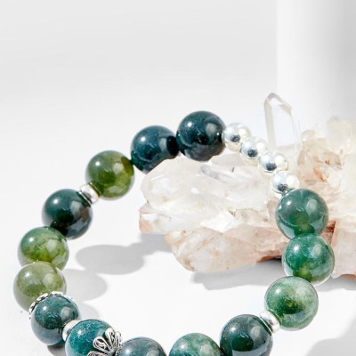 Vòng tay đá Chalcedony charm bi Ngọc Quý Gemstones