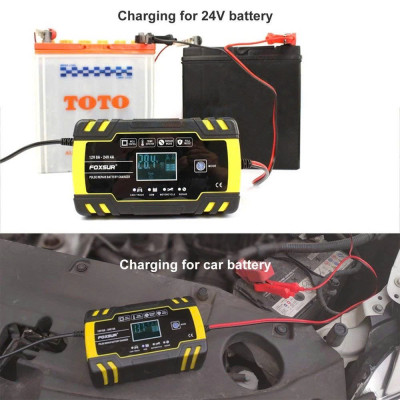 Sạc Ắc Quy Foxsur Thông Minh 12V–24V - 150Ah Hàng Nhật- Tự Ngắt, Khử Sunfat, Phục Hồi Ắc Quy Siêu Hiệu Quả , đèn ốp trần