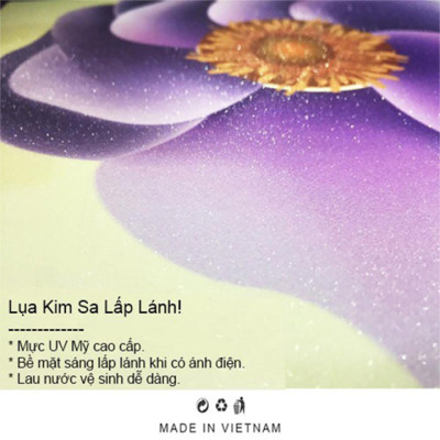  Tranh treo phòng khách-Tranh treo tường Hoa Sen S25863/Gỗ MDF cao cấp phủ kim sa/ Chống ẩm mốc, mối mọt/Bo viền góc tròn
