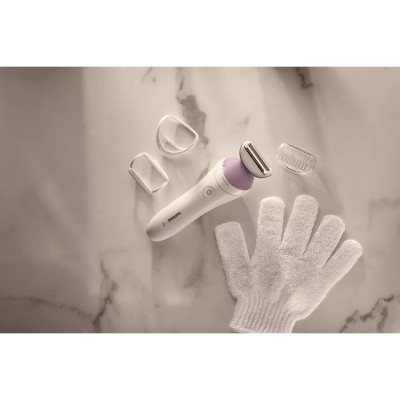 Máy làm sạch lông cá nhân cho nữ Philips BRL136, an toàn cho da, bảo hành 2 năm | Hàng chính hãng