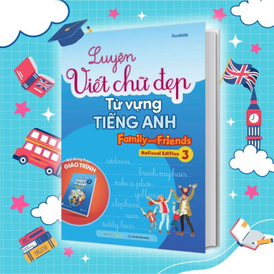 Sách - Luyện Viết Chữ Đẹp Từ Vựng Tiếng Anh - Family And Friends - National Edition 1, 2, 3 - Combo 3 Cuốn - Megabook