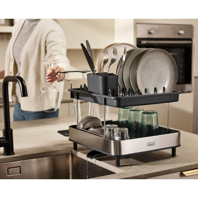 Kệ úp chén bát 2 tầng Josseph Joseph Excel Steel (Grey) - 004786