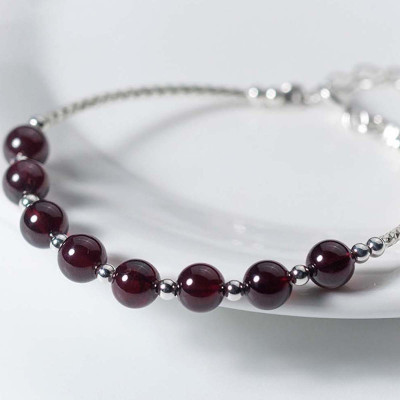 Vòng tay bạc đá Garnet mệnh hỏa, thổ - Ngọc Quý Gemstones