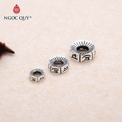 Combo 5 cái charm bạc chặn hạt lục tự minh chú - Ngọc Quý Gemstones