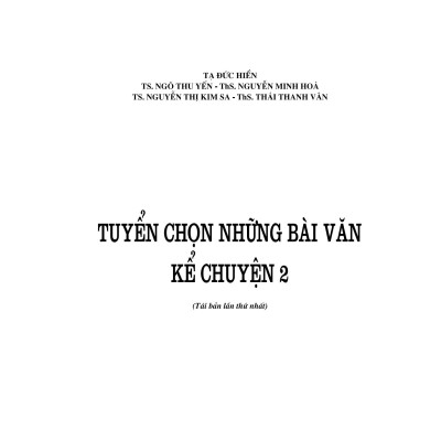 Sách - Tuyển Chọn Những Bài Văn Kể Chuyện Lớp 2 (Tái Bản 2023)