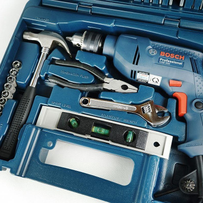 MÁY KHOAN ĐỘNG LỰC 550W 13MM BOSCH GSB 550 SET (BỘ PHỤ KIỆN 100 MÓN) - HÀNG CHÍNH HÃNG