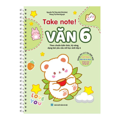 Sách - Take Note - Văn 6 - Có Lò Xo +  3500 Từ Vựng Tiếng Anh Theo Chủ Đề - Trắng Đen - Minh Thắng