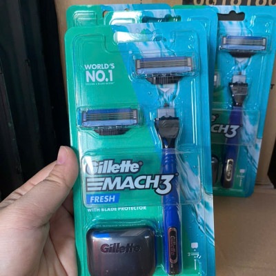 Dao Cạo Râu Gillette Mach3+ New (1 Cán + 2 Lưỡi)