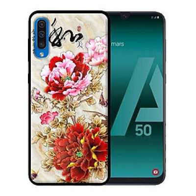 Ốp lưng in cho Samsung Galaxy A7 2018 mẫu Mẫu Đơn Đỏ Hồng - Hàng chính hãng