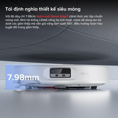 Robot Hút Bụi Lau Nhà Roborock Qrevo EdgeT Lực 18.500 Pa, Giặt Nước Nóng - Hàng Chính Hãng
